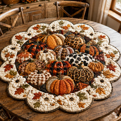 Autumn Harvest Custom Shape Quilted Table Topper SN0TV077