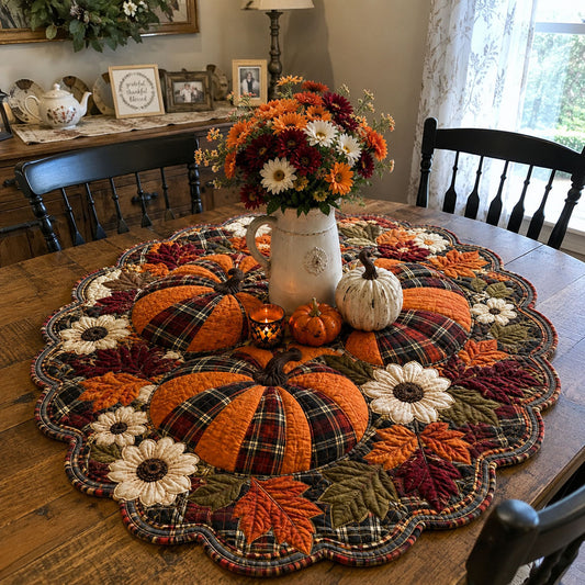 Autumn Harvest Glow Custom Shape Quilted Table Topper SN0PT615