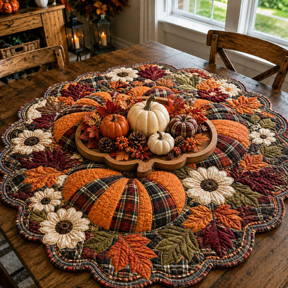 Autumn Harvest Glow Custom Shape Quilted Table Topper SN0PT615