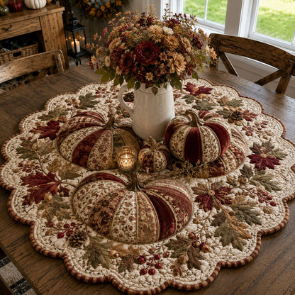 Autumn Lace Garden Custom Shape Quilted Table Topper SN0PT623