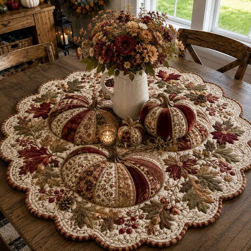 Autumn Lace Garden Custom Shape Quilted Table Topper SN0PT623