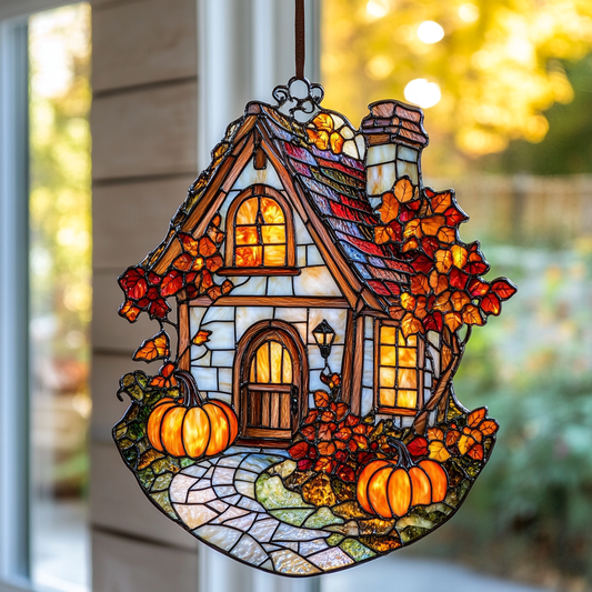 Autumn Leaves House - Window Hanging Suncatcher NCU0PD099