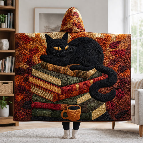 Autumn Literary Nook Quilted Hooded Blanket SN0HH0049