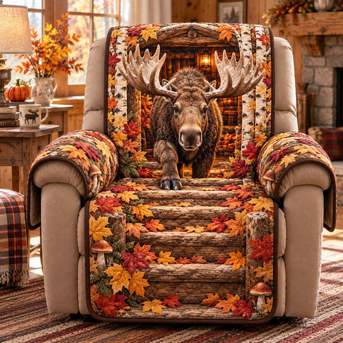 Autumn Moose Recliner Quilted Sofa Cover SN0TD1295