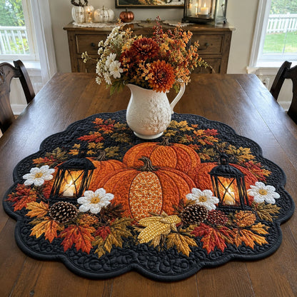 Autumn Night Bloom Custom Shape Quilted Table Topper SN0PT616