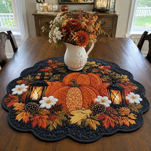Autumn Night Bloom Custom Shape Quilted Table Topper SN0PT616