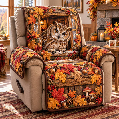 Autumn Owl Cabin Quilted Sofa Cover SN0TD1308