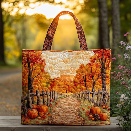 Autumn Path Quilted Tote Bag NCU0DK9380