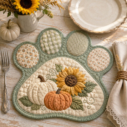 Autumn Paws Custom Shape Quilted Placemat SN0TD053