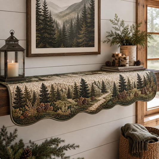 Autumn Pines Quilted Mantel Scarf SN0DV523