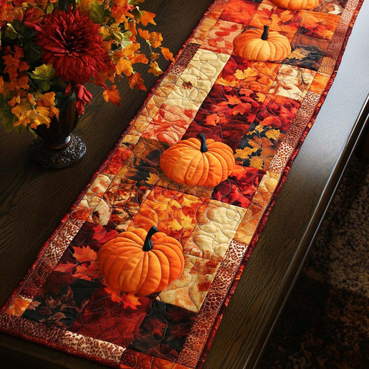 Autumn Pumpkin Charm Quilted Table Runner NCU0NNT942
