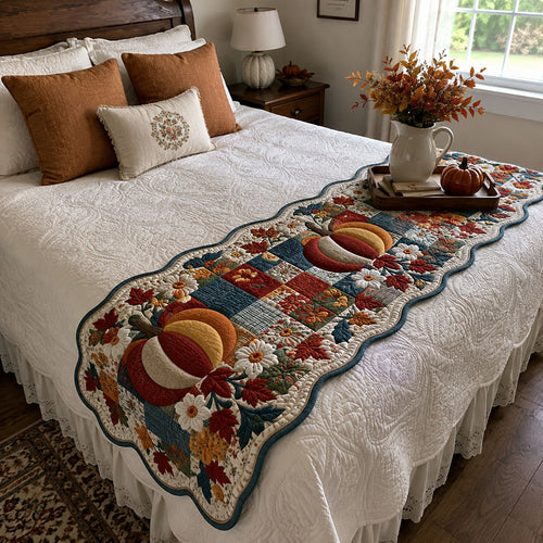 Autumn Retreat Custom Shape Quilted Bed Runner SN0PT510