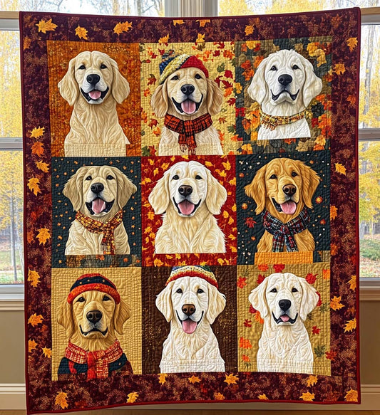 Autumn Retriever Charms Quilted Blanket NCU0DV485