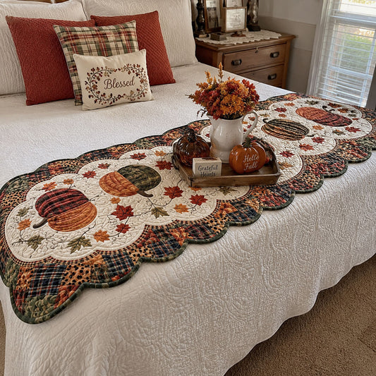 Autumn Sanctuary Custom Shape Quilted Bed Runner SN0PT511