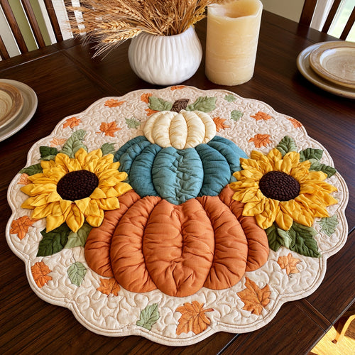 Autumn Squash Custom Shape Quilted Table Topper NCU0LV208