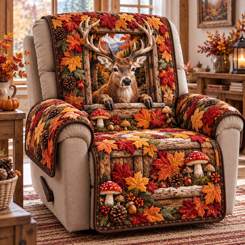 Autumn Stag Recliner Quilted Sofa Cover SN0TD1287