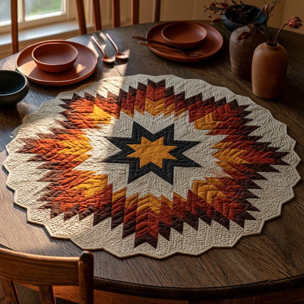 Autumn Star Custom Shape Quilted Table Topper NCU0LV213