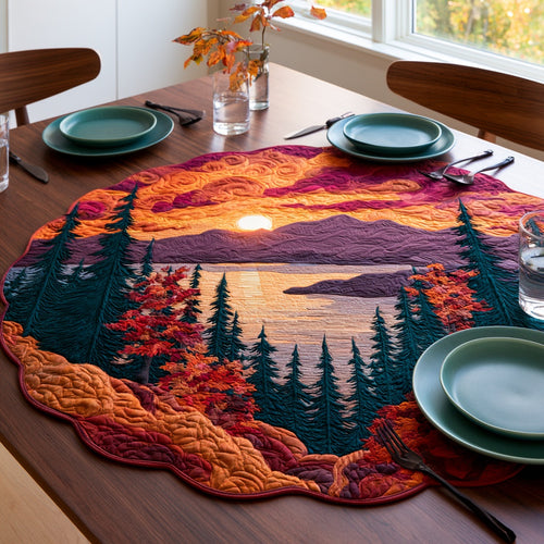 Autumn Sunset Custom Shape Quilted Table Topper NCU0LV270