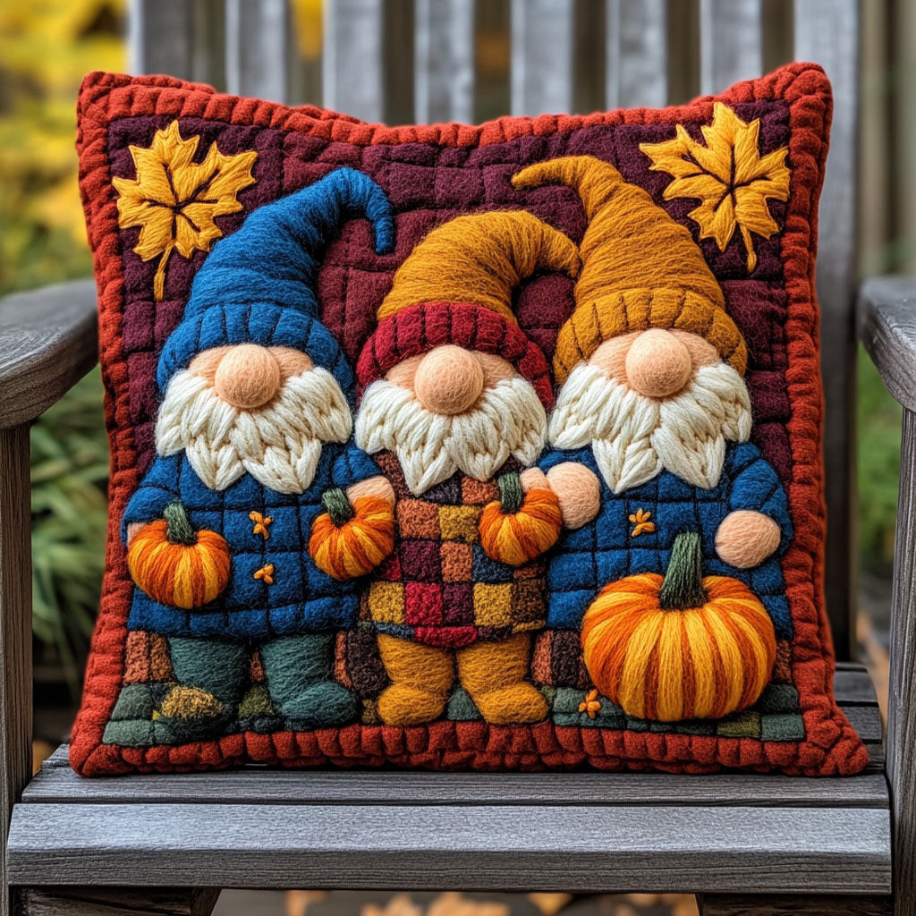 Autumn Sweet Gnome Quilted Pillow Case NCU0DV981