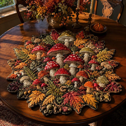 Autumn Toadstool Grove Custom Shape Quilted Table Topper SN0DV206