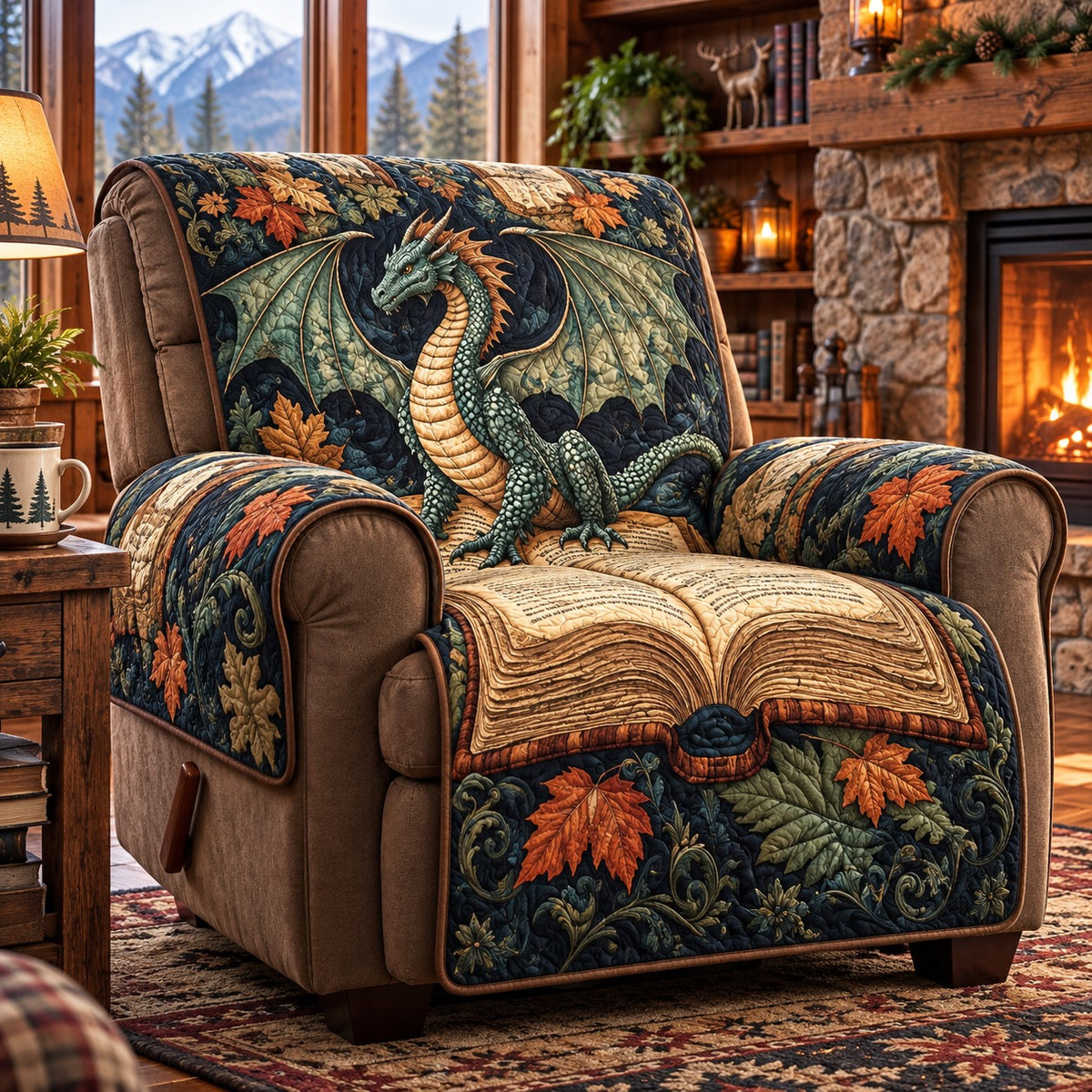 Autumn Tome Dragon Quilted Sofa Cover SN0PT1437