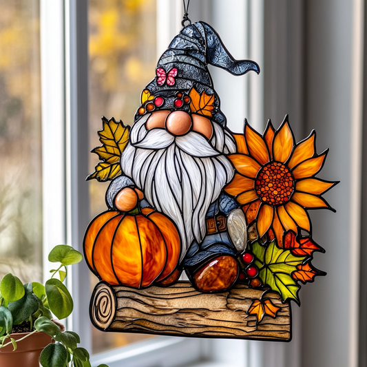 Autumn Wheat Gnome - Window Hanging Suncatcher NCU0PD173