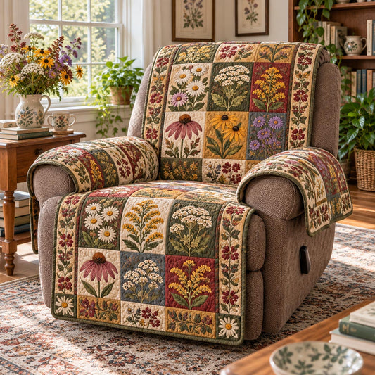 Autumn Wildflower Garden Quilted Sofa Cover SN0DV1087