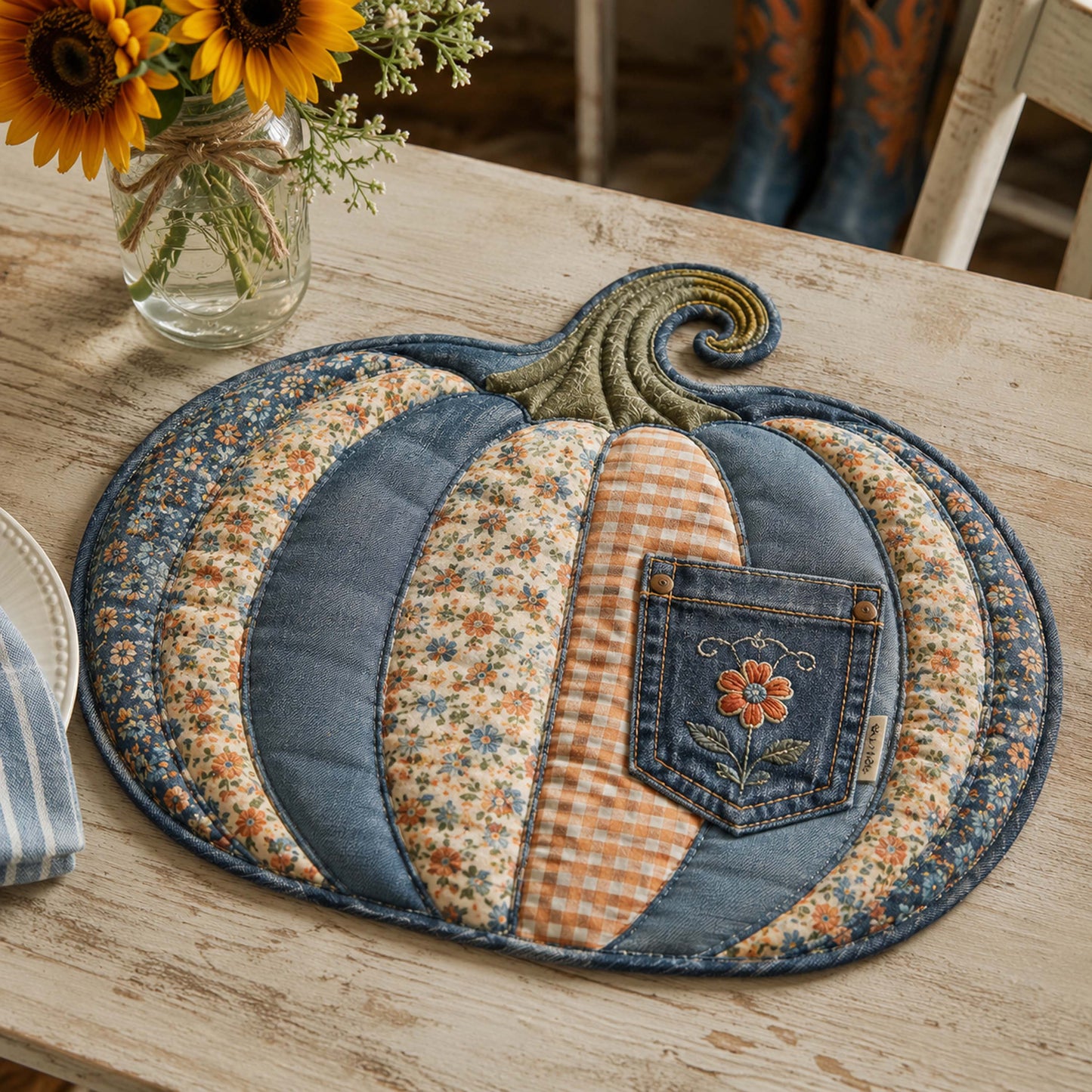 Autumn Wishes Custom Shape Quilted Placemat SN0TD037
