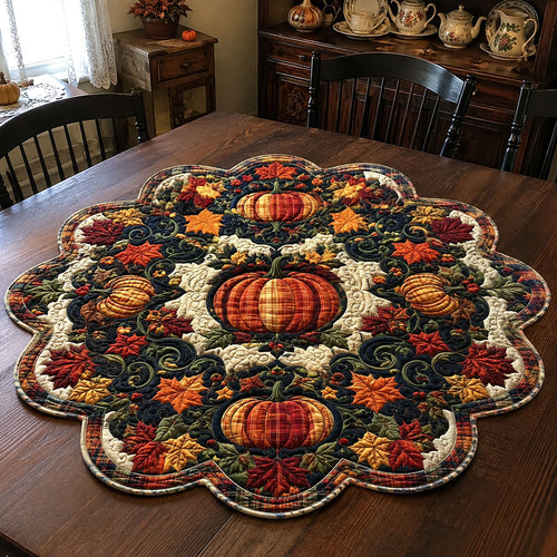 Autumn Woodland Custom Shape Quilted Table Topper SN0PT460