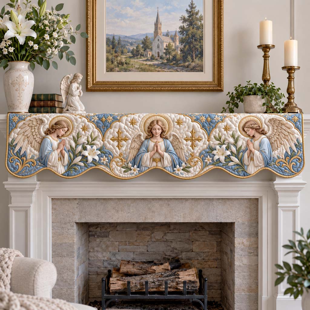 Azure Angels Quilted Mantel Scarf SN0HH0936