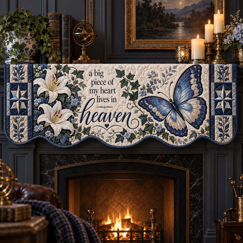 Azure Butterfly Quilted Mantel Scarf SN0HH0594