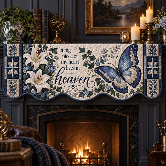 Azure Butterfly Quilted Mantel Scarf SN0HH0594