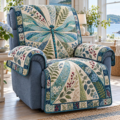 Azure Dragonfly Quilted Sofa Cover SN0TV903
