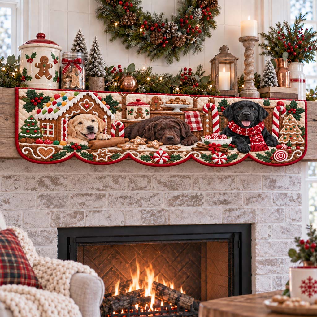 Bakehouse Labrador Trio Quilted Mantel Scarf SN0HH0471
