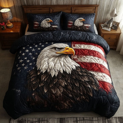 Bald Eagle Majesty 3-Piece Quilted Bedding Set NCU0DK7580