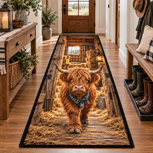 Bandana Highland Cow Runner Carpet SN0HH0927