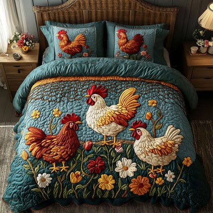 Barnyard Beauties 3-Piece Quilted Bedding Set NCU0DK2909
