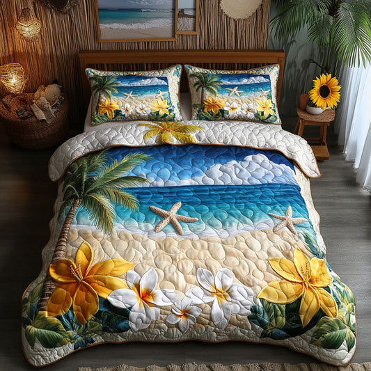 Beach Vibes 3-Piece Quilted Bedding Set NCU0VL1849
