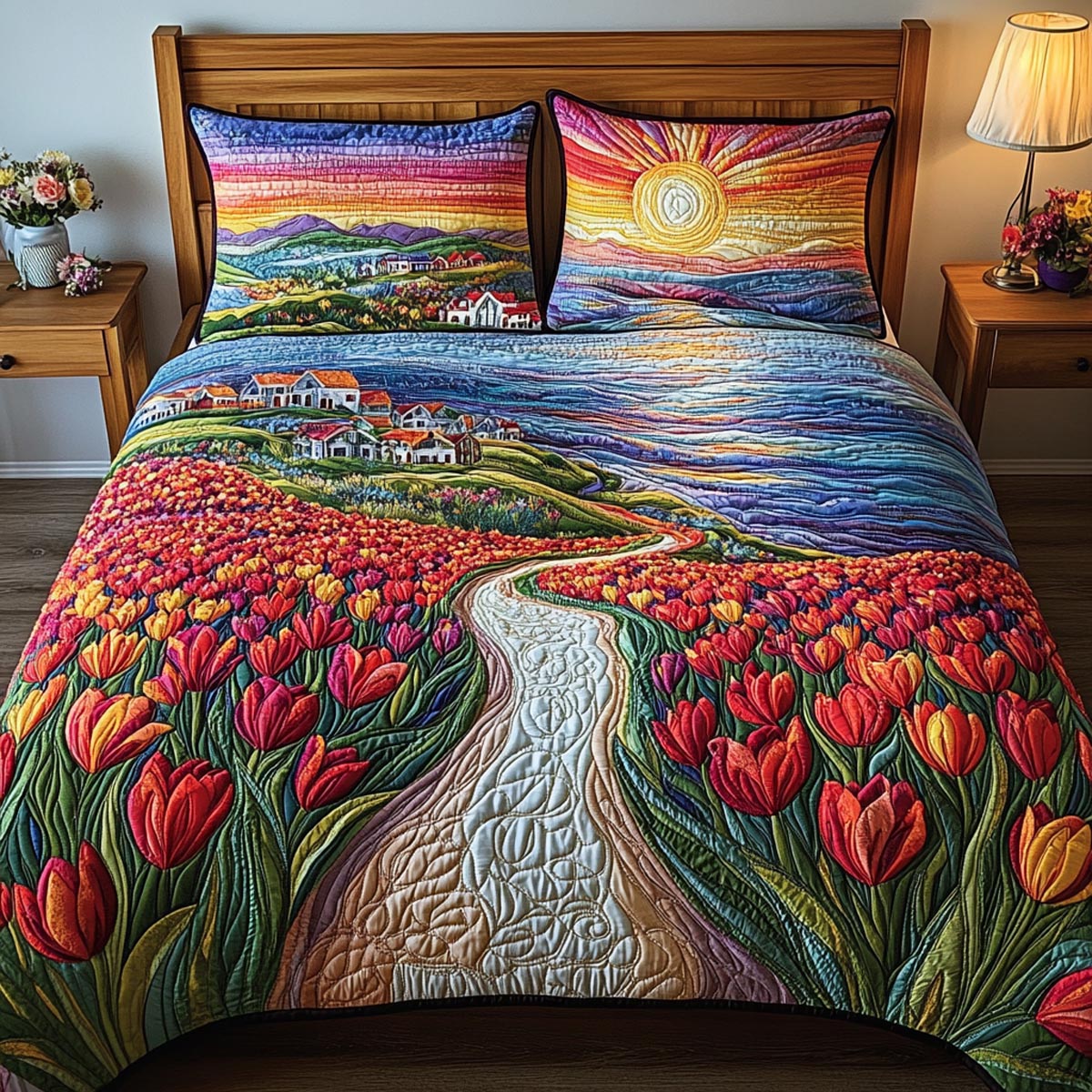 Beachside Blossoms Duvet Cover Set NCU0DV339