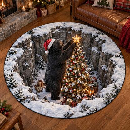 Bear Christmas Haven Round Carpet SN0TV629