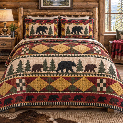 Bear Country 3-Piece Quilted Bedding Set SN0TD1166