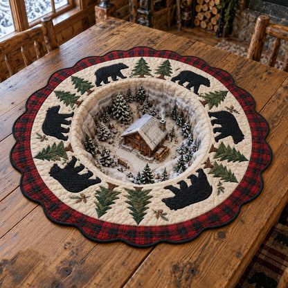 Bear Country Custom Shape Quilted Table Topper SN0TV702