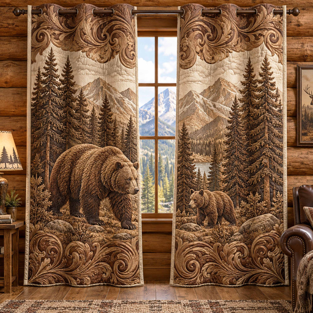 Bear Country Quilted Curtains SN0TD1119