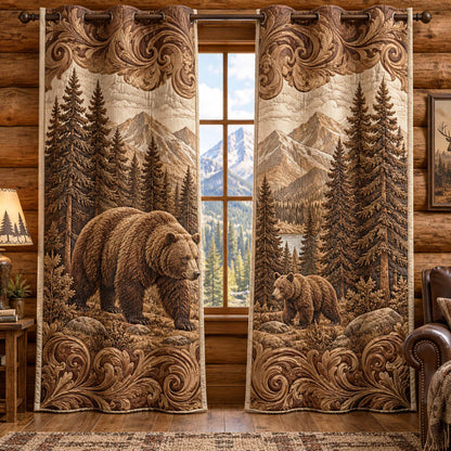 Bear Country Quilted Curtains SN0TD1119