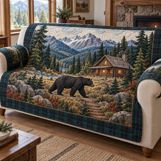 Bear Country Quilted Sofa Cover SN0TV312