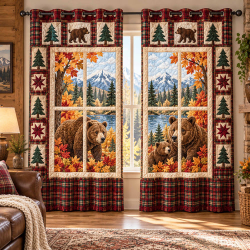 Bear Haven Quilted Curtains SN0TD1120