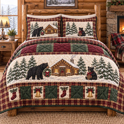 Bear Legacy 3-Piece Quilted Bedding Set SN0TD1173