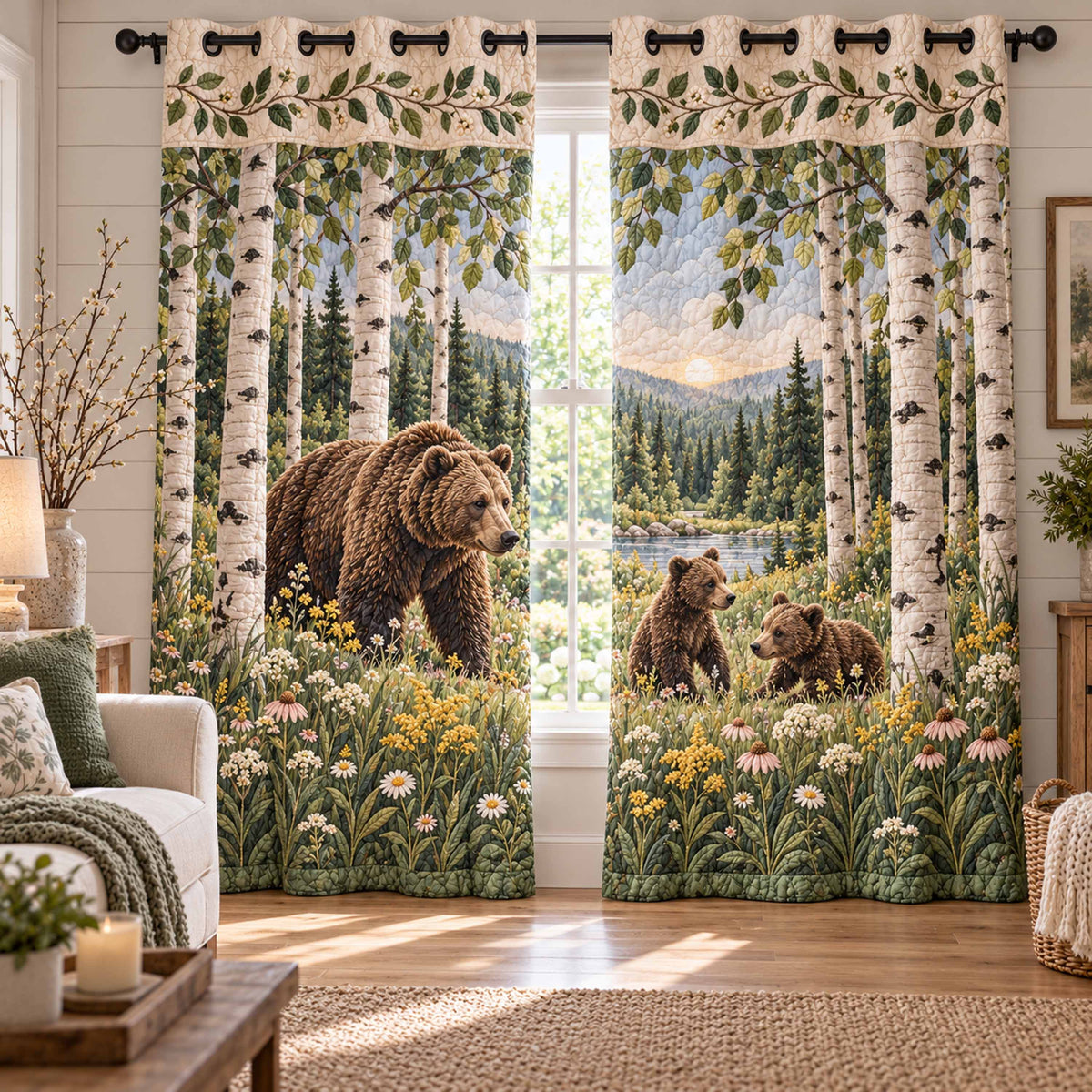 Bear Legacy Quilted Curtains SN0TD1126