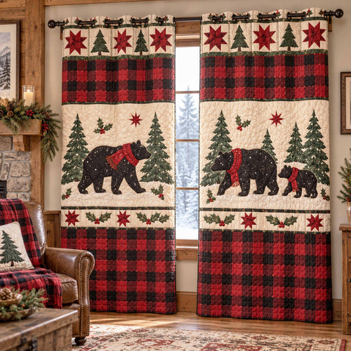 Bear Retreat Quilted Curtains SN0TD1121