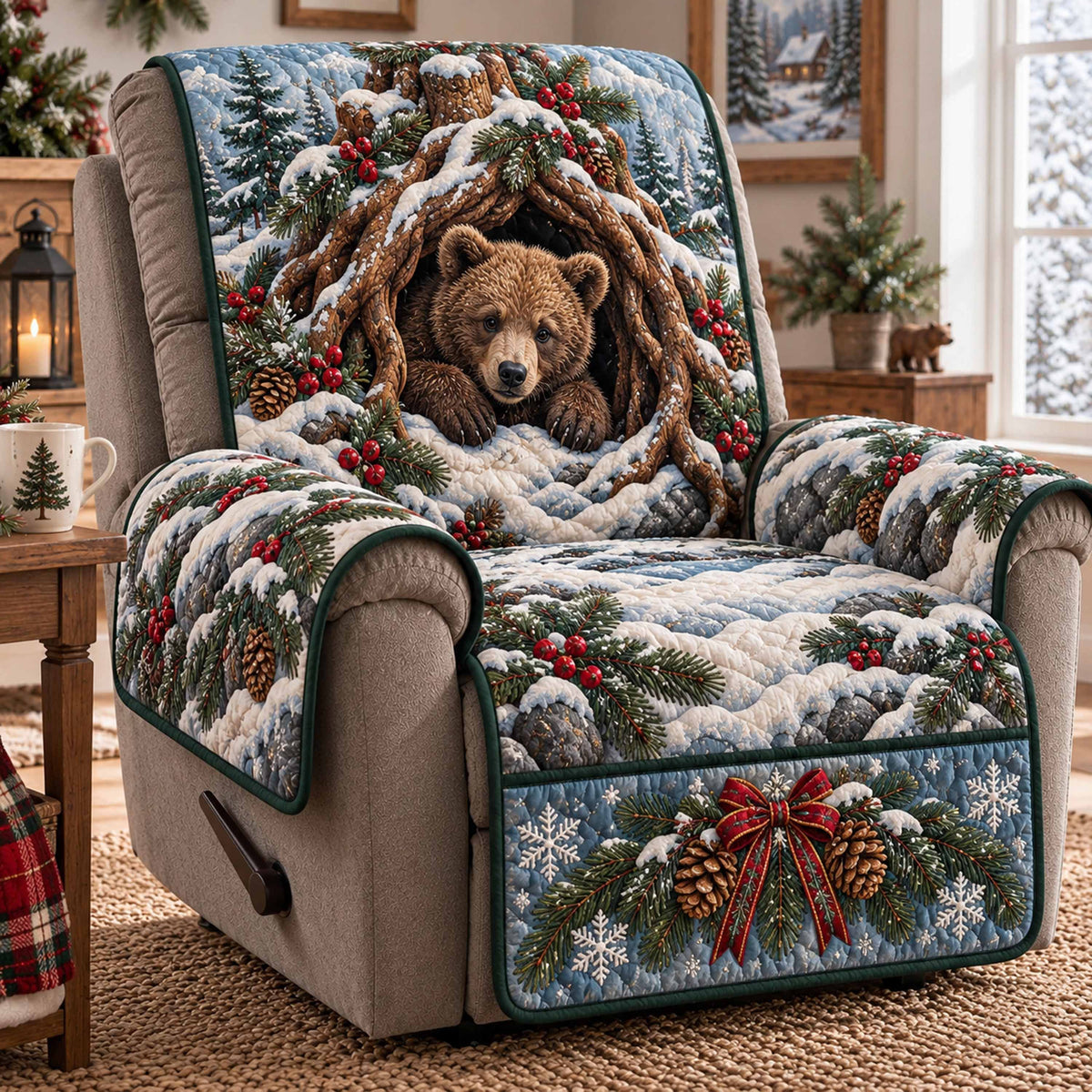 Bear Retreat Quilted Sofa Cover SN0TD1227